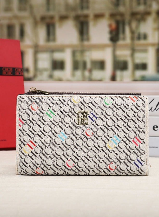 CH CH CHCH Compact Fashion Money Clip Multiple Women's Wallet Multi Color Elegant Simple Color Convenient Packaging Box Box Women's Card - Image 1