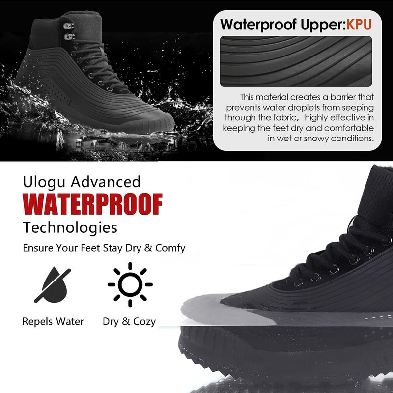 ulogu Snow Boots Women Waterproof Insulated Black Duck Boots with Fur Lined Warm Ankle Booties Lightweight Comfortable Winter Shoes Zapatos Botas Invierno Para Mujeres - Image 3