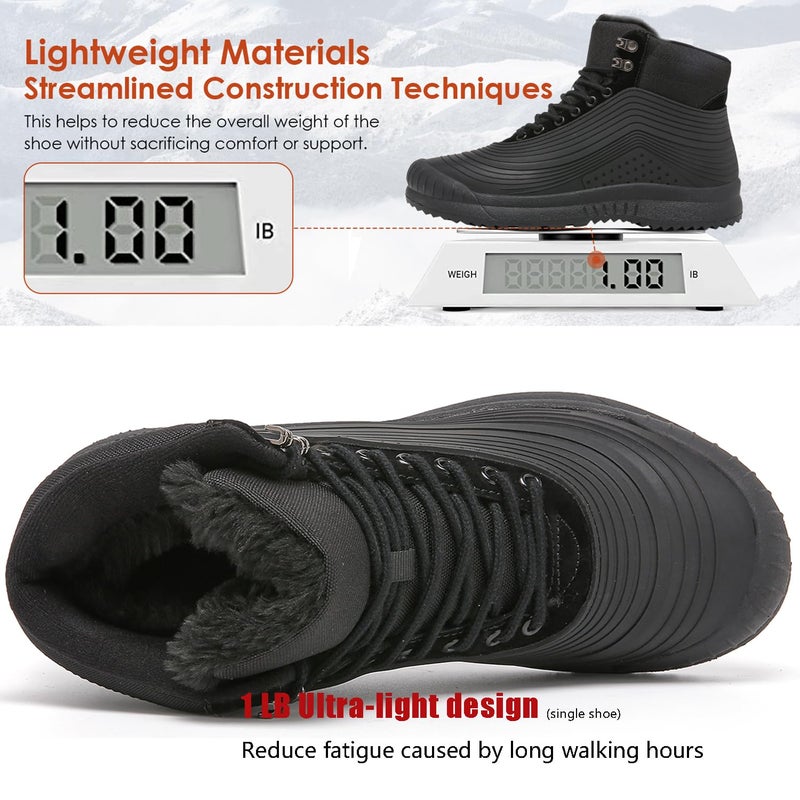 ulogu Snow Boots Women Waterproof Insulated Black Duck Boots with Fur Lined Warm Ankle Booties Lightweight Comfortable Winter Shoes Zapatos Botas Invierno Para Mujeres - Image 5