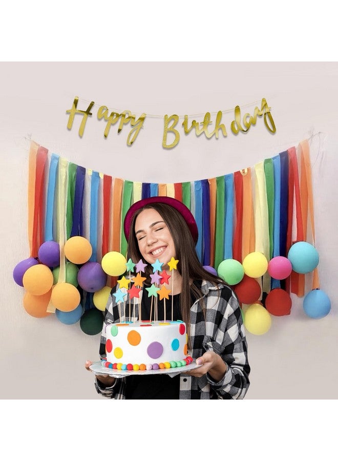 Party Propz Party Propz Multicolor Happy Birthday Decorations - 68 Pcs Birthday Decoration Items for Kids Adults | Rainbow Theme Birthday Decorations | Colourful Balloons with Crepe Paper, Bday Banner (Cardstock) - Image 5