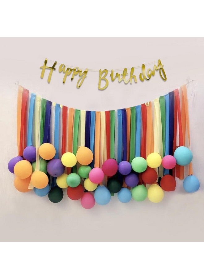 Party Propz Party Propz Multicolor Happy Birthday Decorations - 68 Pcs Birthday Decoration Items for Kids Adults | Rainbow Theme Birthday Decorations | Colourful Balloons with Crepe Paper, Bday Banner (Cardstock) - Image 1
