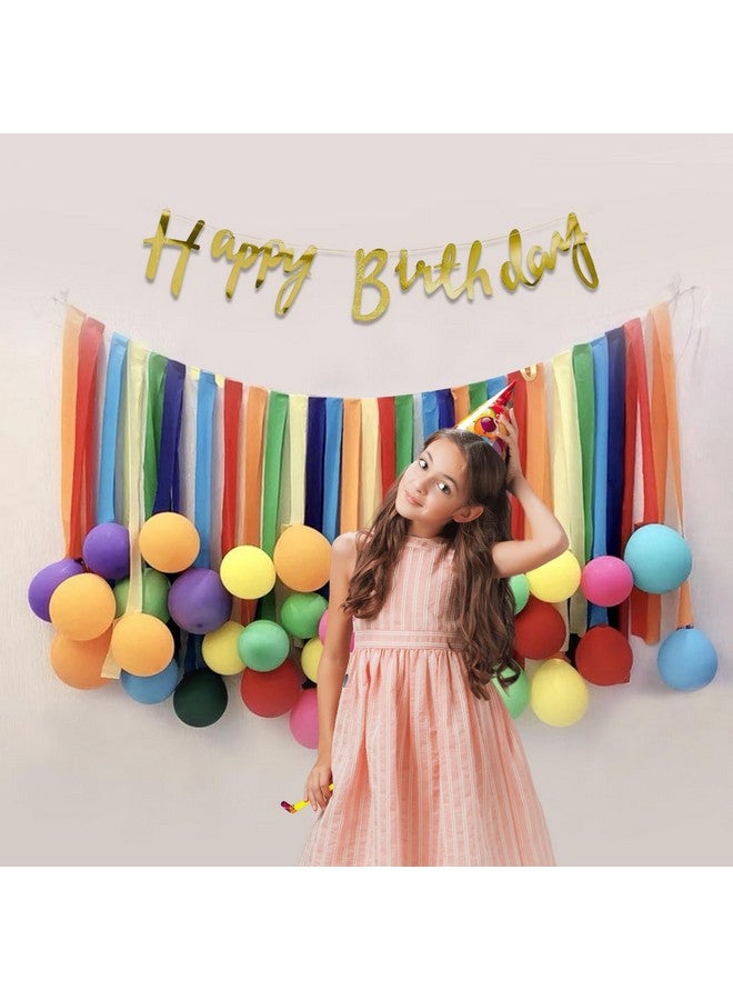 Party Propz Party Propz Multicolor Happy Birthday Decorations - 68 Pcs Birthday Decoration Items for Kids Adults | Rainbow Theme Birthday Decorations | Colourful Balloons with Crepe Paper, Bday Banner (Cardstock) - Image 4