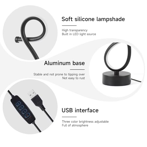One94Store Loop Curve LED Table Lamp – Modern Acrylic Decorative Night Lamp with Warm Ambient Glow for Bedroom, Office, Festive & Home Décor - Image 5