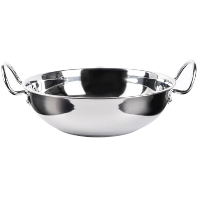 Kitchenmark 3Pc Stainless Steel Wok Pan Deep Kadai Set 24Cm 27Cm 29Cm  Silver - Image 1