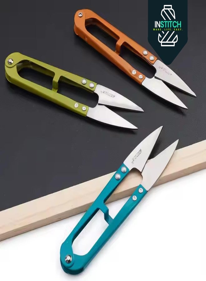 INSTITCH Thread Cutter, Cloth Cutting, Tailoring-Kitchen & Craft Tools-Ideal For Paper, Thread, & Art Projects-Designer Scissors For Art & Crafting-Cutting Tools For Sewing DIY, Multi colour - Image 2