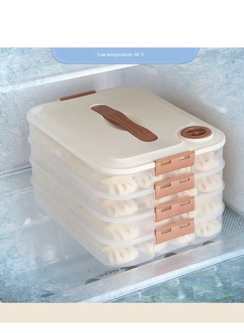 SYOSI 4-layer Food Storage Containe, Dumpling Organizer Transparent, Stackable Food Container Tray Organizer, for Kitchen and Fridge - Image 2