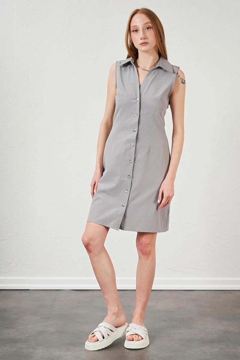 Tena Sleeveless Shirt Dress