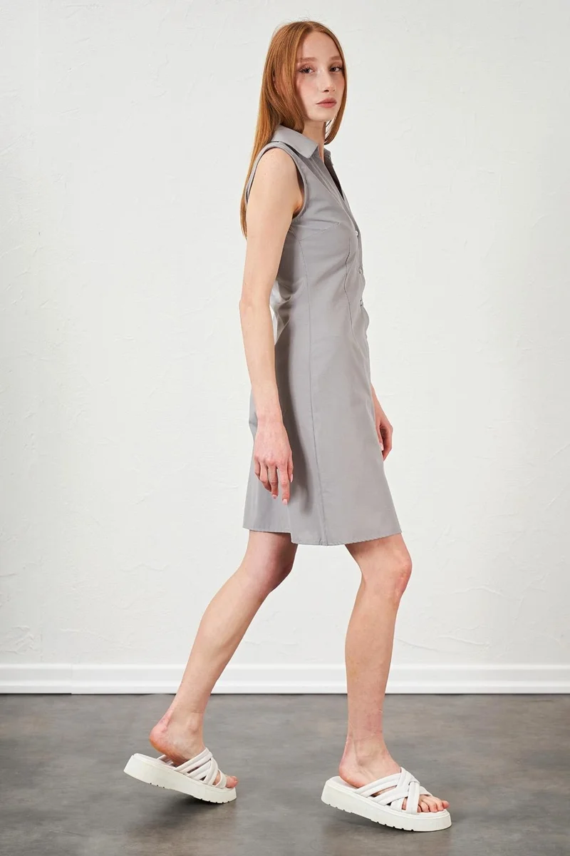 Tena Sleeveless Shirt Dress