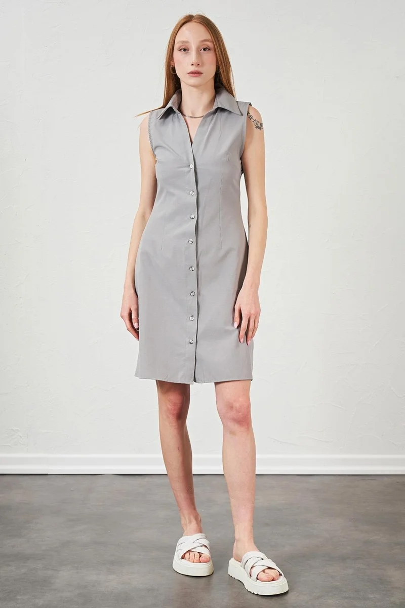 Tena Sleeveless Shirt Dress