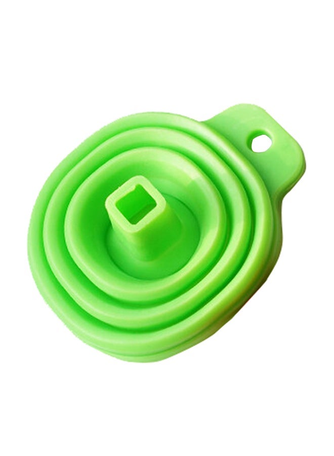 NIBEMINENT 5-Piece Portable Silicone Anti-Leak Telescopic Funnel Green 10 x 9centimeter
