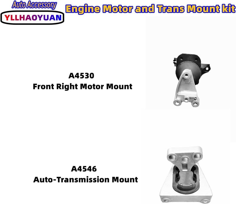 Yllhaoyuan Engine Mount Set of 4 Compatible with 20062011 Civic 18L Replaces A4546 A4530 A4534 A4543 Transmission Mount Kit - Image 4