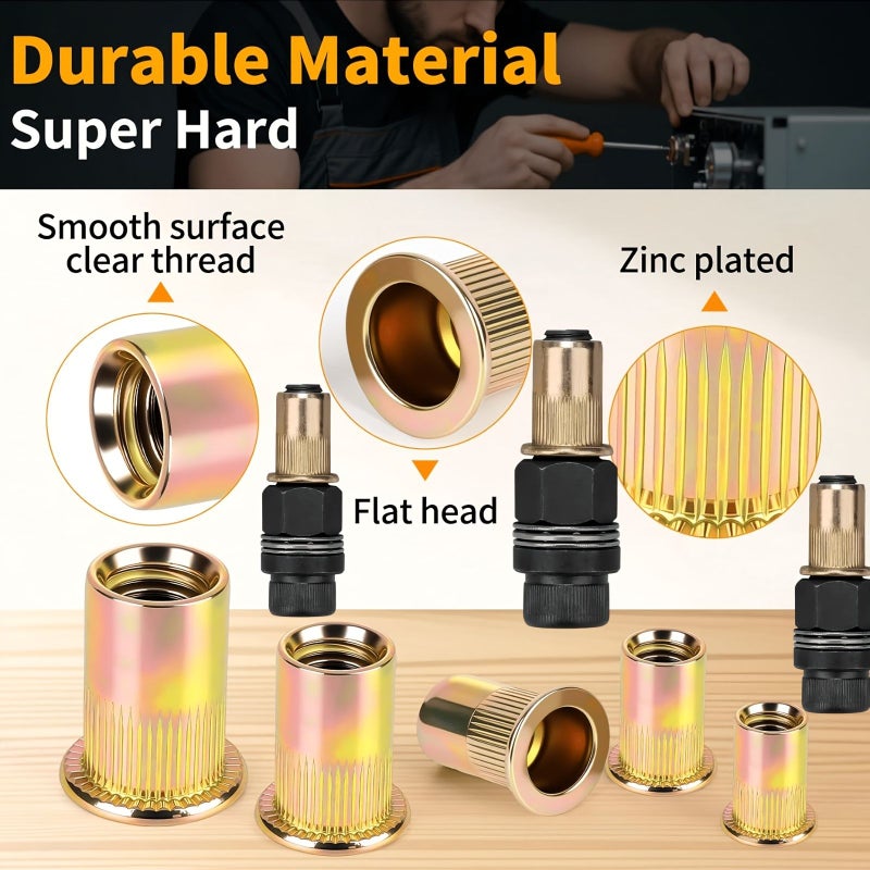 55 Pcs 3 In 1 Manual Rivet Gun Tool Set With M3 To M8 Nuts For Automotive Home Renovation - Image 4