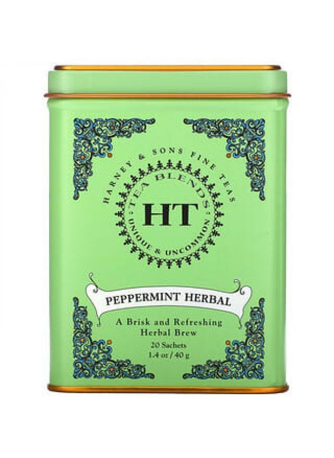 Harney & Sons, HT Tea Blend, Peppermint Herbal, Caffeine Free, 20 Tea Sachets, 1.4 oz (40 g) - pzsku/Z54AD60943DFDC2A40410Z/45/_/1652349765/216da4a4-8012-4539-bf89-ea265544a363