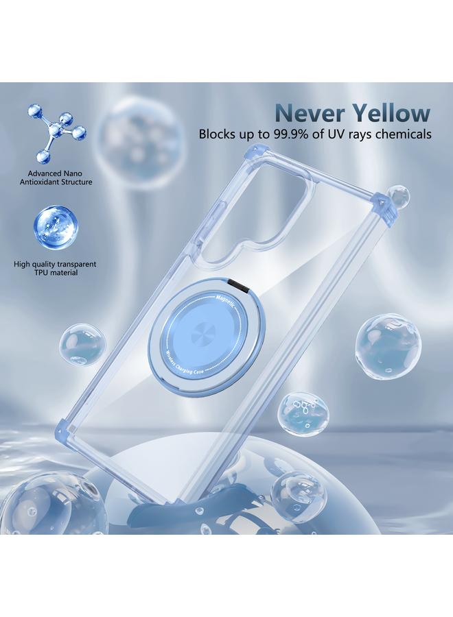 S-TOP Case For Samsung Galaxy S24 Ultra 5G Gold Shield CD Pattern MagSafe Magnetic Phone Case with Rotating Stand - Image 3