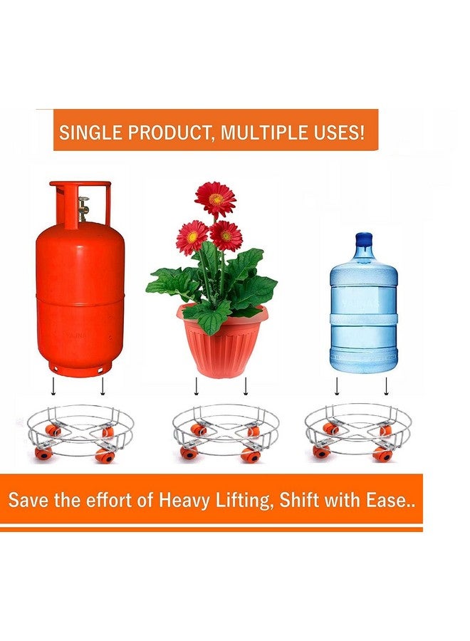 Q13 عربة أسطوانات الغاز Q13® المصنوعة من الفولاذ المقاوم للصدأ مع عجلات | عربة الغاز - حامل أسطوانة الغاز، عربة الغاز للمطبخ (عبوة من 1) (1) - Image 5