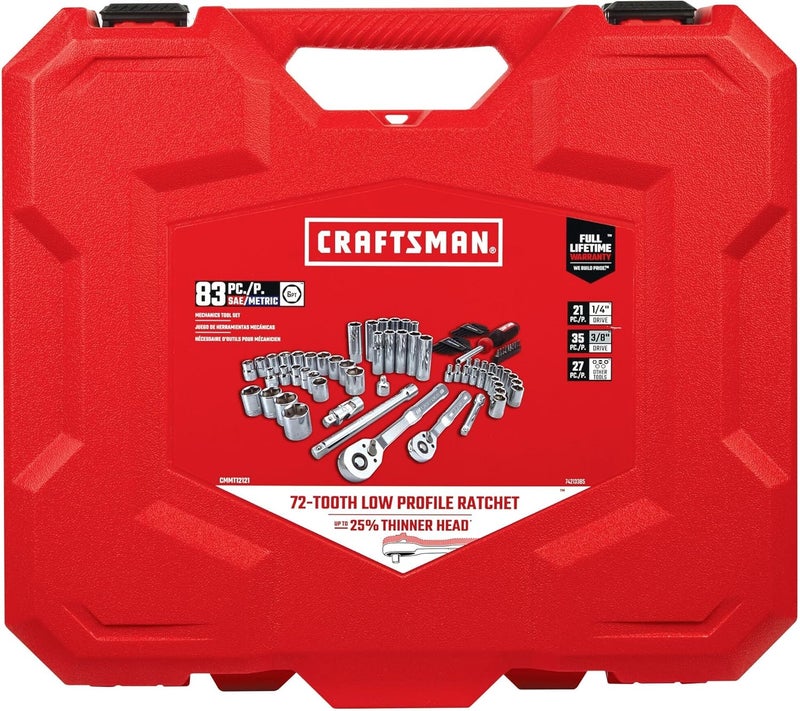 CRAFTSMAN Mechanics Tool Set 83 Piece Hand Tool and Socket Set SAEMetric CMMT12121 - Image 5