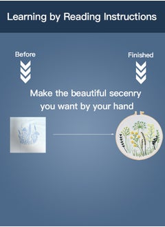 Generic Hand Embroidery Kit for Beginners,Flower Pattern, Art Craft Hand Sewing for Women Hoppy, Kids DIY  - Image 3