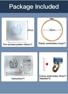 Generic Hand Embroidery Kit for Beginners,Flower Pattern, Art Craft Hand Sewing for Women Hoppy, Kids DIY  - Image 2