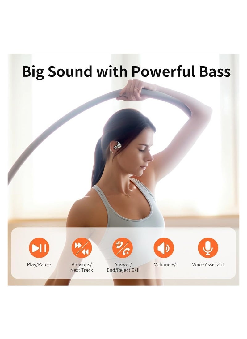 SYOSI - Open Ear Air Conduction Headphones, Wireless Bluetooth Headphones, 40 Hours Playtime Sports Headphones with Earhooks, with Digital Display Charging Case, for Driving Walking, Fit for Iphone Android - Image 1
