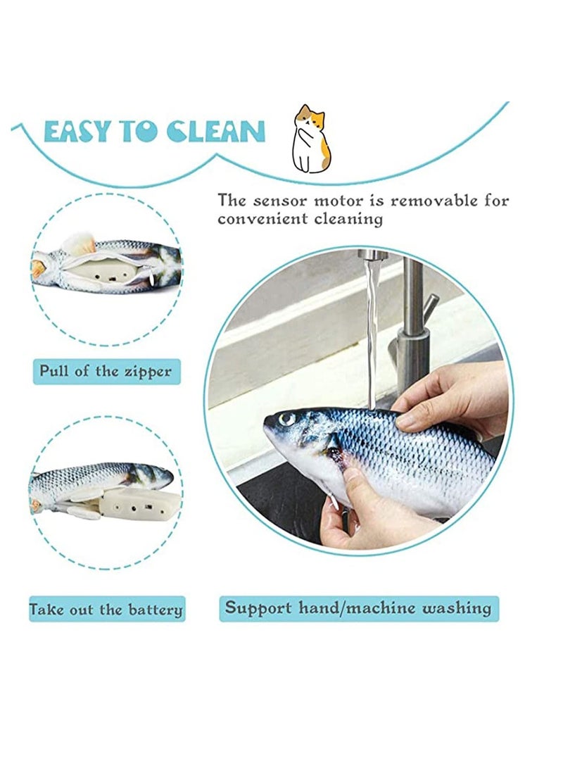 KASTWAVE Cat Fish Toy, Flopping Fish Cat Toy Moving Fish Catnip Toy, Interactive Cat Toys for Indoor Cats Floppy Cat Kicker Fish Toys Electric Flippity Fish Kitten Toys Different Fish for Choice (2 Pack) - Image 3