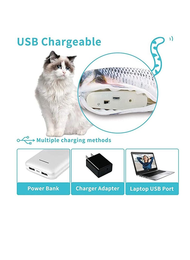 KASTWAVE Cat Fish Toy, Flopping Fish Cat Toy Moving Fish Catnip Toy, Interactive Cat Toys for Indoor Cats Floppy Cat Kicker Fish Toys Electric Flippity Fish Kitten Toys Different Fish for Choice (2 Pack) - Image 5