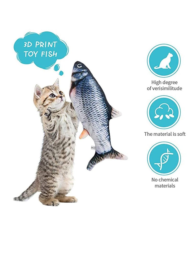 KASTWAVE Cat Fish Toy, Flopping Fish Cat Toy Moving Fish Catnip Toy, Interactive Cat Toys for Indoor Cats Floppy Cat Kicker Fish Toys Electric Flippity Fish Kitten Toys Different Fish for Choice (2 Pack) - Image 4