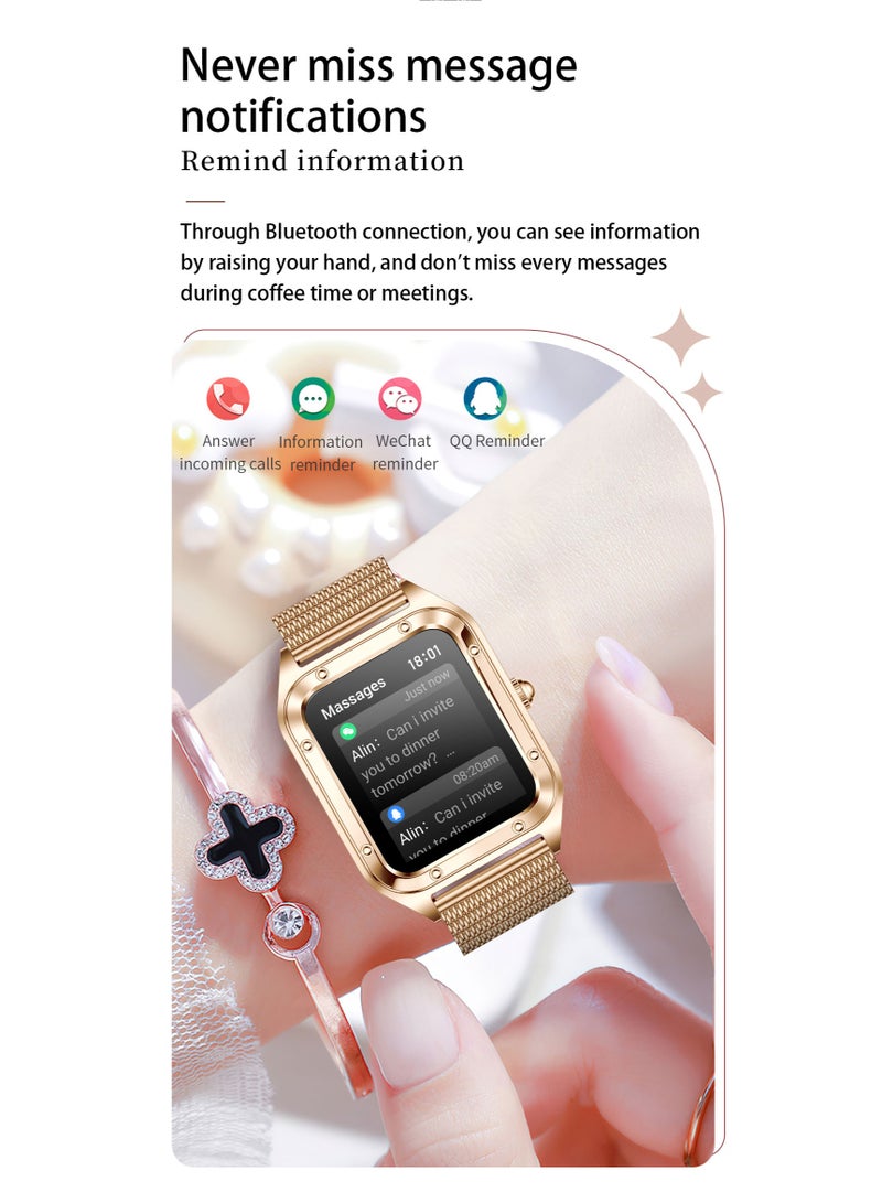 LIGE Ladies Exquisite Luxury Smartwatches Elegant Big battery Multi-functional Monitoring Mesh Rose Gold - Image 2