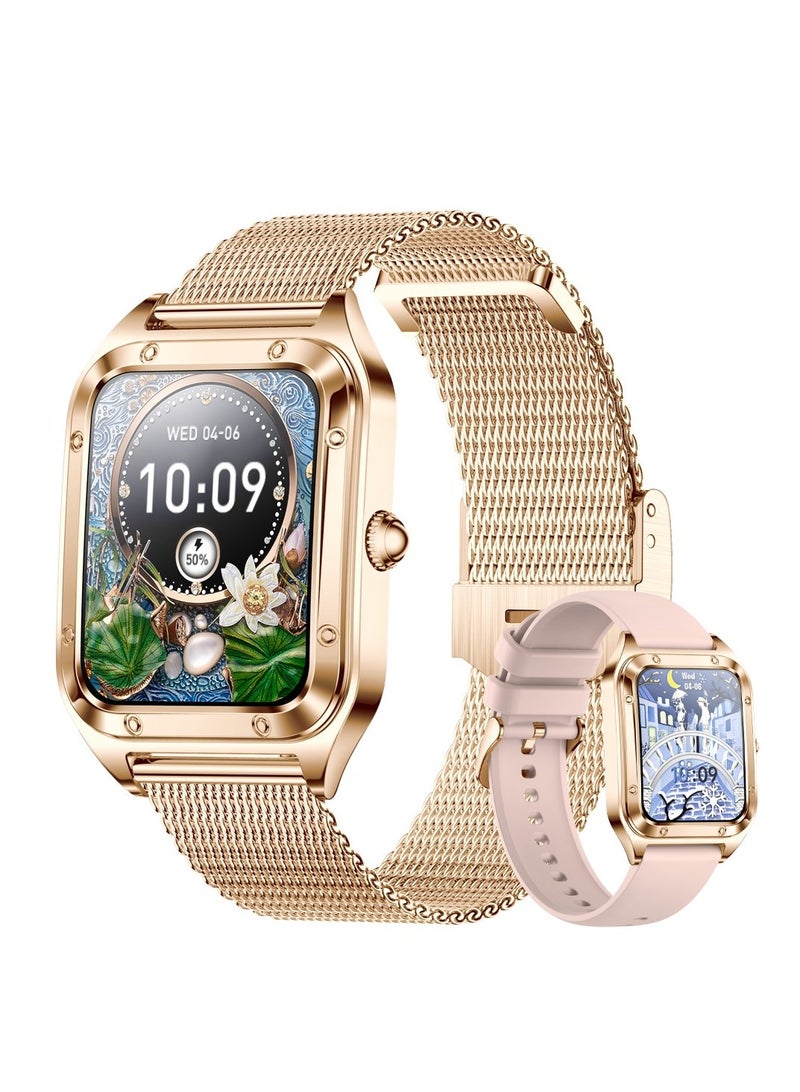 LIGE Ladies Exquisite Luxury Smartwatches Elegant Big battery Multi-functional Monitoring Mesh Rose Gold - Image 1