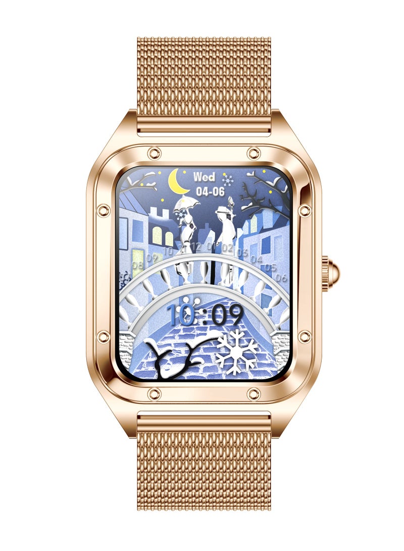 LIGE Ladies Exquisite Luxury Smartwatches Elegant Big battery Multi-functional Monitoring Mesh Rose Gold - Image 3