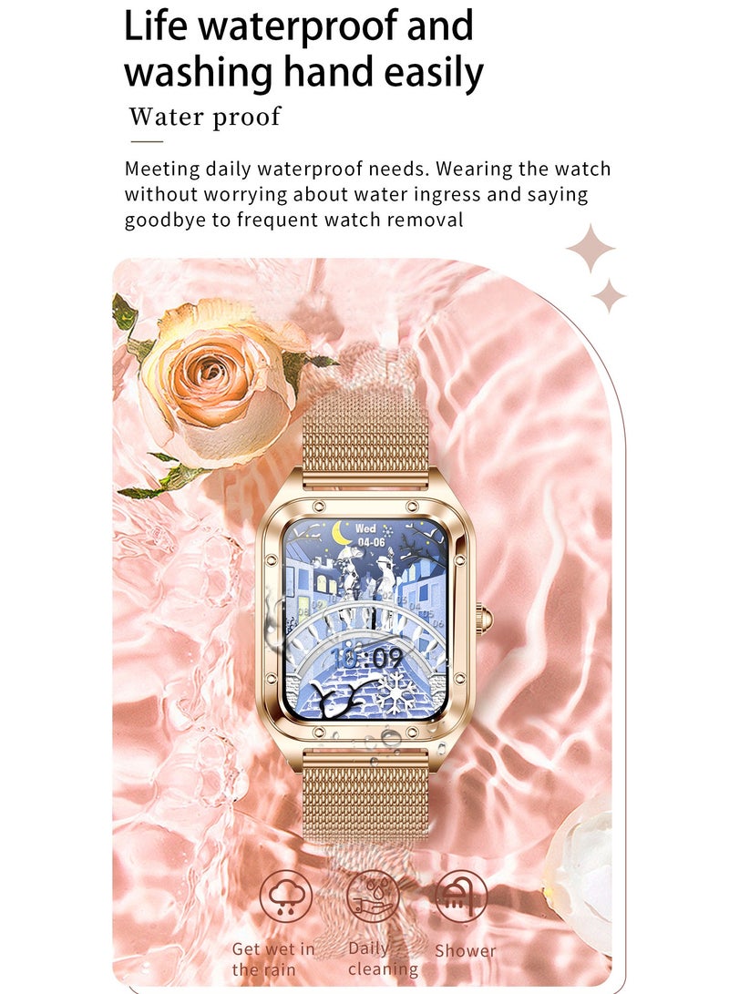 LIGE Ladies Exquisite Luxury Smartwatches Elegant Big battery Multi-functional Monitoring Mesh Rose Gold - Image 5