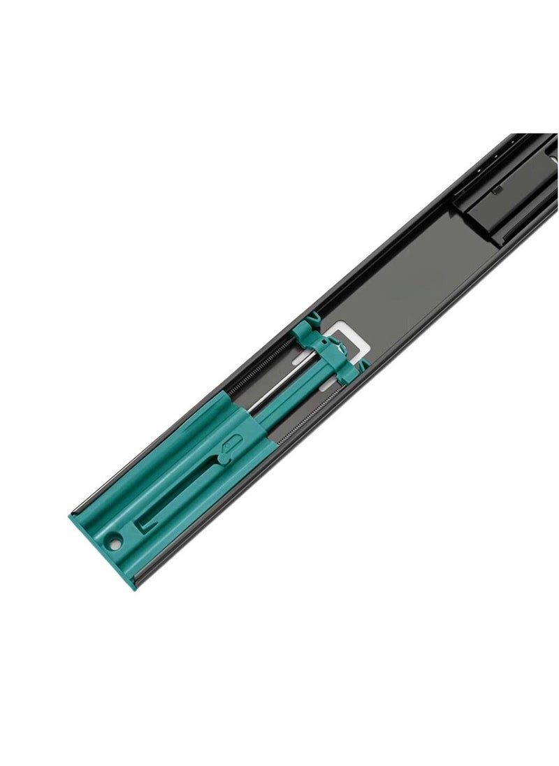 STARKE Drawer Damping Trinodal Ball Bearing Slide, Black Electroplated Heavy Duty Rust Resistant Drawer Slides 35Kg Load Capacity 45mm Slide Width 1.0/1.0/1.2 Thick (400 mm)  - Image 2