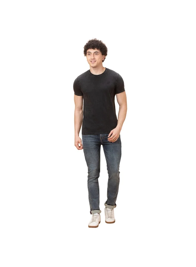 بيينغ هيومان Mens Black Round Neck Short Sleeve T-Shirt