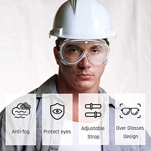 WOOLIKE Safety Goggles Medical Goggles Fit Over Eyeglasses Anti-Fog Safety Glasses Clear Lab Goggles chemistry Protective Eyewear ANSI Z87.1 - Image 5