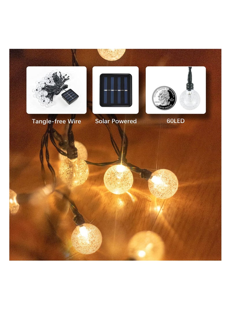 Generic - Solar String Lights Garden 50 LED  Multi Coloured Festival Lights Crystal Ball Decorative Fairy Lights Waterproof Indoor Outdoor for Garden Patio Yard Home Wedding Parties - Image 1