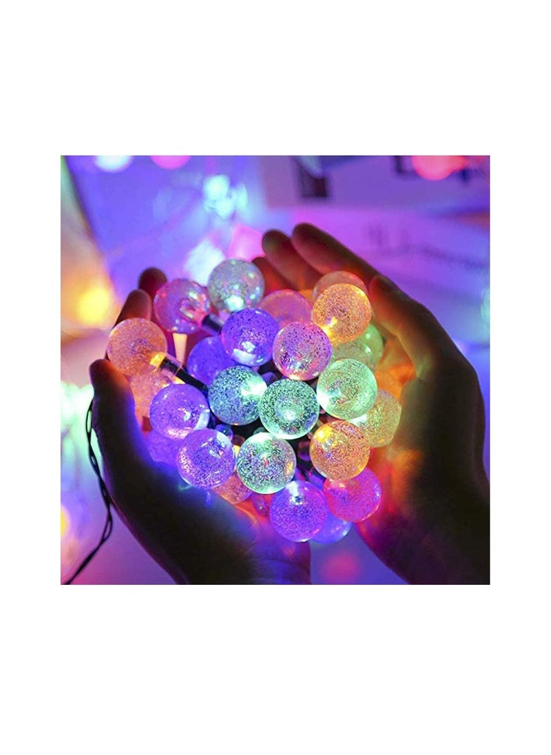 Generic - Solar String Lights Garden 50 LED  Multi Coloured Festival Lights Crystal Ball Decorative Fairy Lights Waterproof Indoor Outdoor for Garden Patio Yard Home Wedding Parties - Image 1