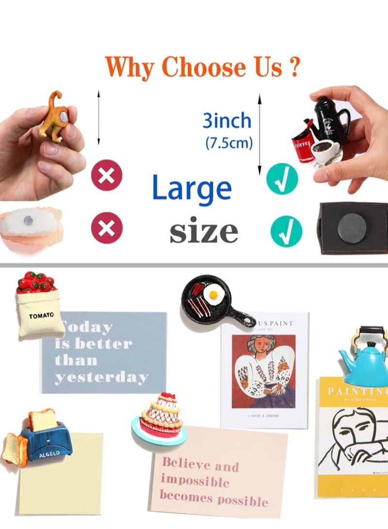 Luckam Food Fridge Magnets, Food Magnets for Fridge, Fun Refrigerator Magnets Decorative , Magnets Fridge Large Resin Strong Magnets for Kitchen Decor (6 Pcs) - Image 3