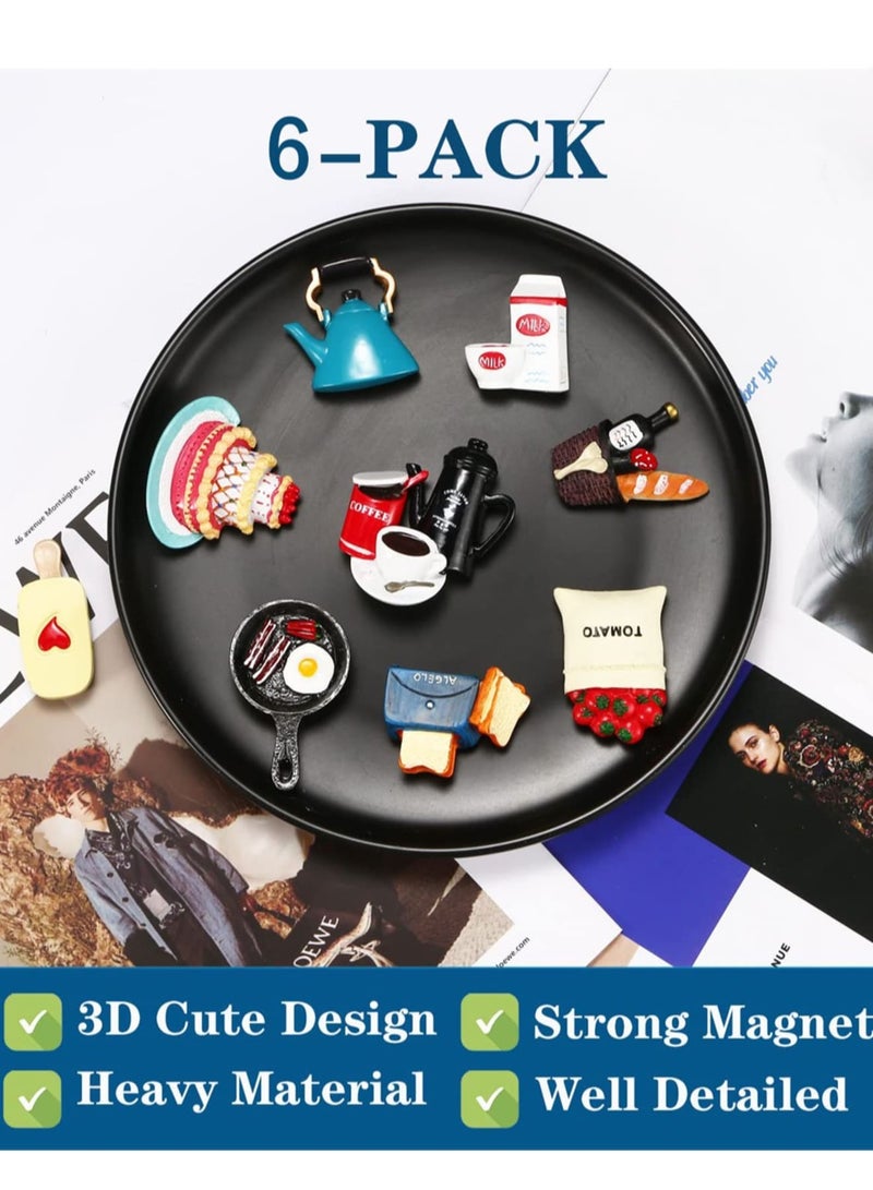 Luckam Food Fridge Magnets, Food Magnets for Fridge, Fun Refrigerator Magnets Decorative , Magnets Fridge Large Resin Strong Magnets for Kitchen Decor (6 Pcs) - Image 4