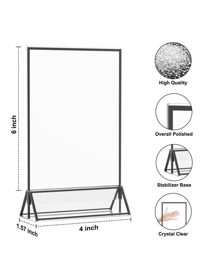 EHWINE 12 Pack Acrylic Sign Holder 4 x 6, Double Sided Black Picture Frame Stand up Table Top Sign Holders, Clear Display Stand Menu Flyer Holder for Wedding Party - Image 4