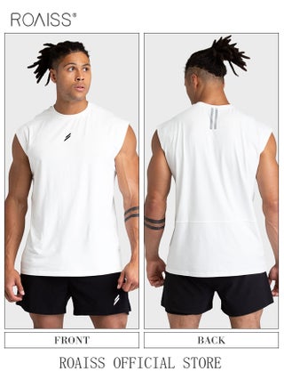 2PCS Men's Sports Vest Muscle Fitness Casual Running Training Loose Large Size Cotton Sleeveless Crew Neck Undershirt Summer Comfortable and Soft Dailywear Jersey - view 3