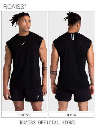 2PCS Men's Sports Vest Muscle Fitness Casual Running Training Loose Large Size Cotton Sleeveless Crew Neck Undershirt Summer Comfortable and Soft Dailywear Jersey - view 4