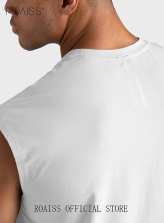 2PCS Men's Sports Vest Muscle Fitness Casual Running Training Loose Large Size Cotton Sleeveless Crew Neck Undershirt Summer Comfortable and Soft Dailywear Jersey - view 5