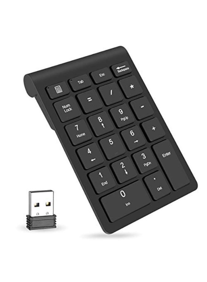 Wireless Numeric Keypad 18 Keys - Portable 2.4G USB Number Pad with Mini USB Receiver, Wireless Numeric Keyboard for Laptop, PC, Notebook, Desktop & Surface Pro - Image 1