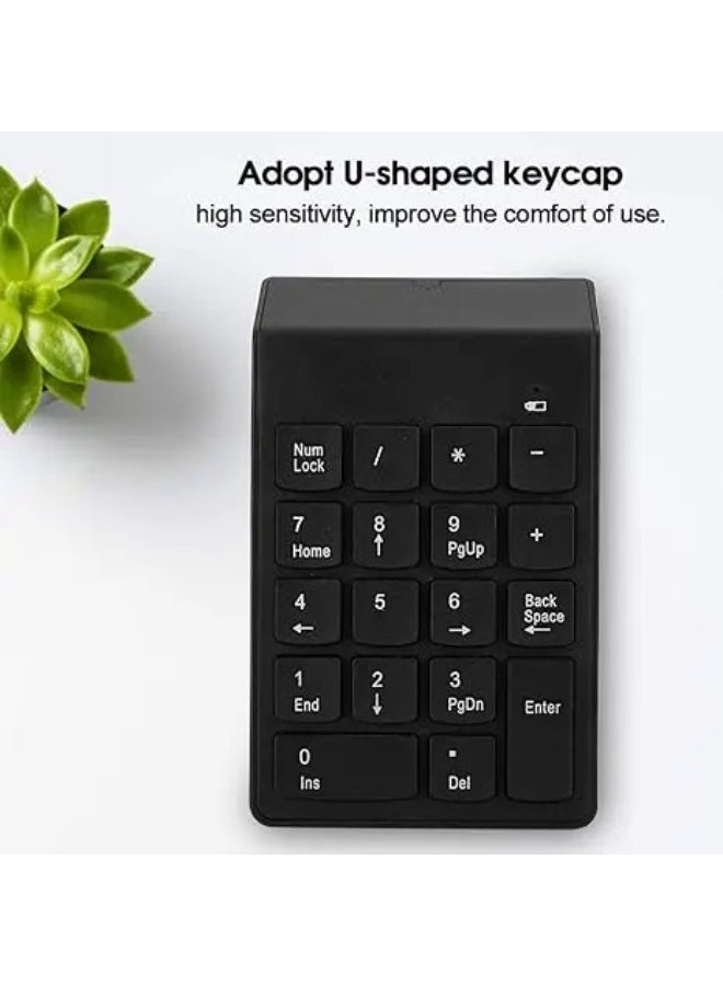 Wireless Numeric Keypad 18 Keys - Portable 2.4G USB Number Pad with Mini USB Receiver, Wireless Numeric Keyboard for Laptop, PC, Notebook, Desktop & Surface Pro - Image 3