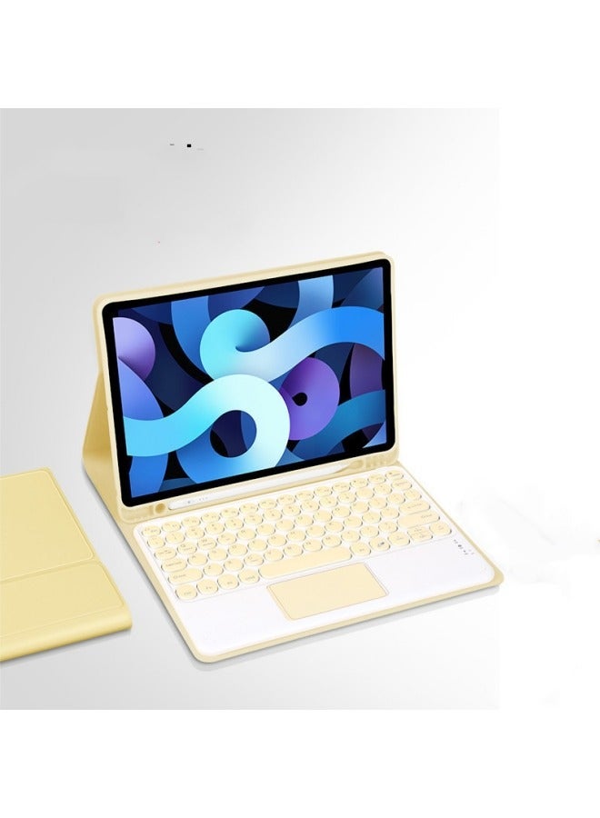Touchpad English Keyboard Case for iPad Air 4 /Air 5 10.9 inch Detachable Keyboard with Touchpad, PU Slim Protective Cover for iPad Air4 /Air5 10.9 inch,Yellow - Image 1