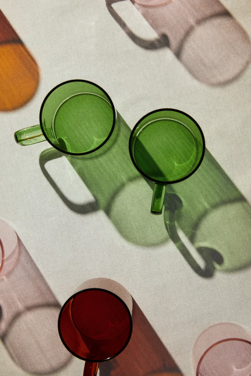 اتش اند ام أكواب زجاجية - عبوة من 2 قطعتين