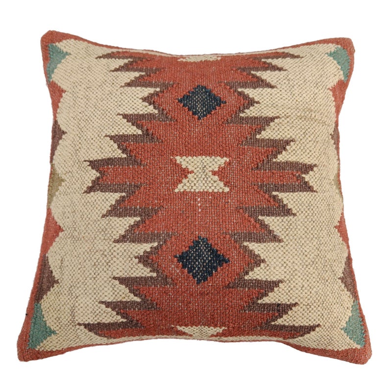 Trade Star Handwoven Cushion Cover 70 Jute 30 Wool Kilim Pillow Cover Authentic Rug Cushion Case Vintage Sofa Pillow Case Ethnic Square Cushions Boho Home Decor Pillows for Living Room