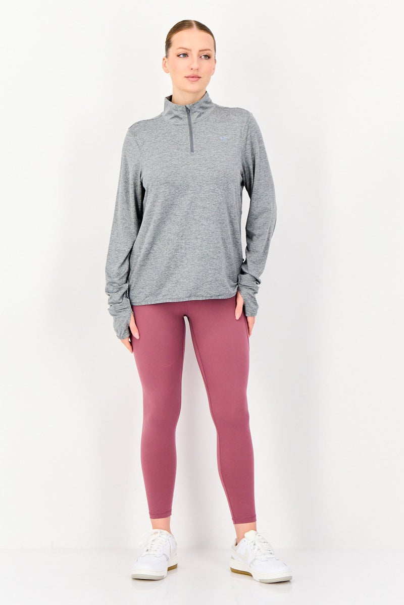 Nike سويت شيرت رياضي للنساء بشعار العلامة التجارية، رمادي - Image 4