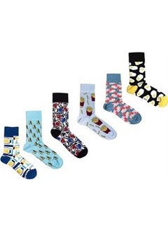 Ozzy Socks 6' Pcs Organic Cotton Seamless Men's Multicolored Patterned Socks 