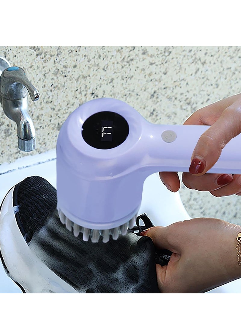 Automatic Cleaning Brush | Hand Held Powers Scrubber | Electric Tile Scrubber | Spin Scrubber with Replaceable Brush Heads and Adjustable Speeds for Bathroom Floor Tile, Gray - Image 4
