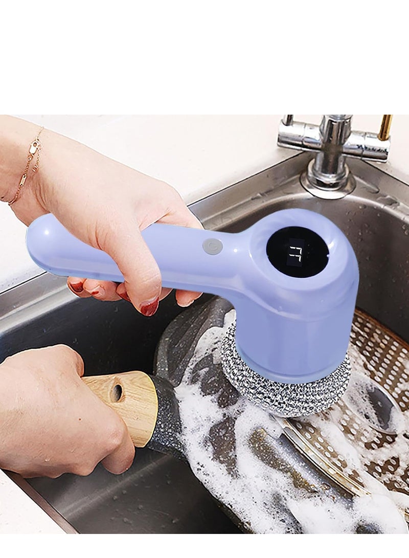 Automatic Cleaning Brush | Hand Held Powers Scrubber | Electric Tile Scrubber | Spin Scrubber with Replaceable Brush Heads and Adjustable Speeds for Bathroom Floor Tile, Gray - Image 5